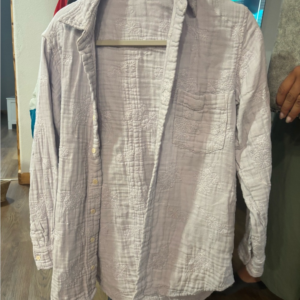 CP Shades Soft purple Embroidered Shirt Jacket